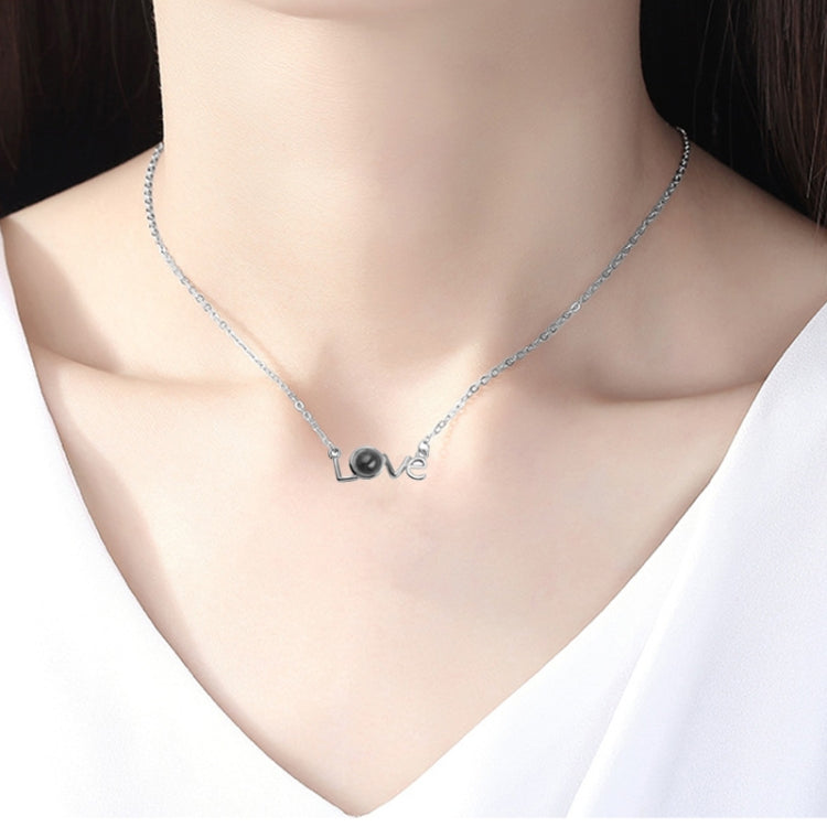 Love Memory 100 Languages I Love You Projection Love Letter Pendant Necklace, love letter rose gold, love letter silver
