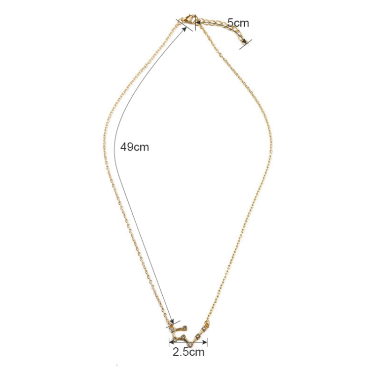 Fashion Zircon Pendant Zodiac Guardian Necklace Short Clavicle Chain, Aquarius-Gold, Aquarius-Silver, Pisces-Gold, Pisces-Silver, Aries-Gold, Aries-Silver, Taurus-Gold, Taurus-Silver, Gemini-Gold, Gemini-Silver, Sagittarius-Gold, Sagittarius-Silver    ...