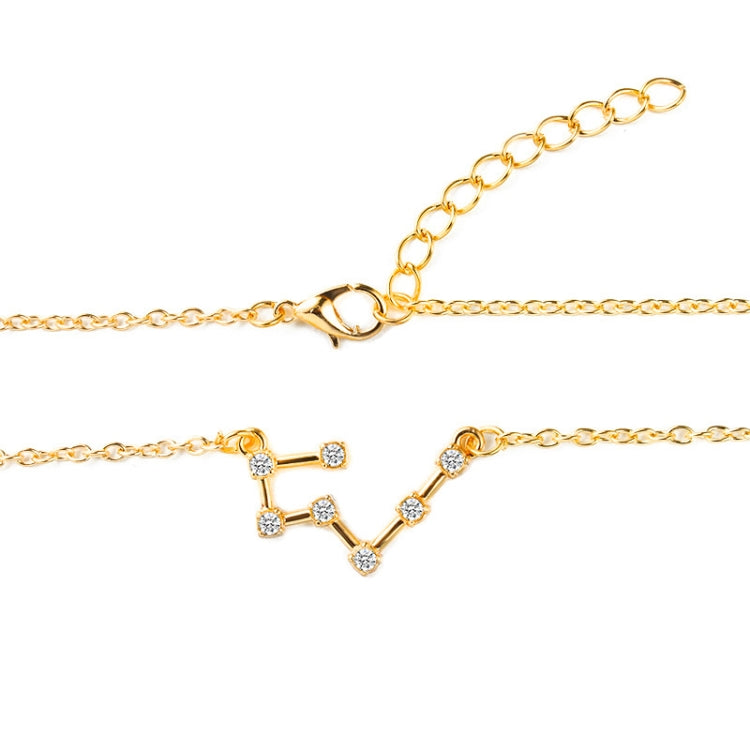 Fashion Zircon Pendant Zodiac Guardian Necklace Short Clavicle Chain, Aquarius-Gold, Aquarius-Silver, Pisces-Gold, Pisces-Silver, Aries-Gold, Aries-Silver, Taurus-Gold, Taurus-Silver, Gemini-Gold, Gemini-Silver, Sagittarius-Gold, Sagittarius-Silver    ...