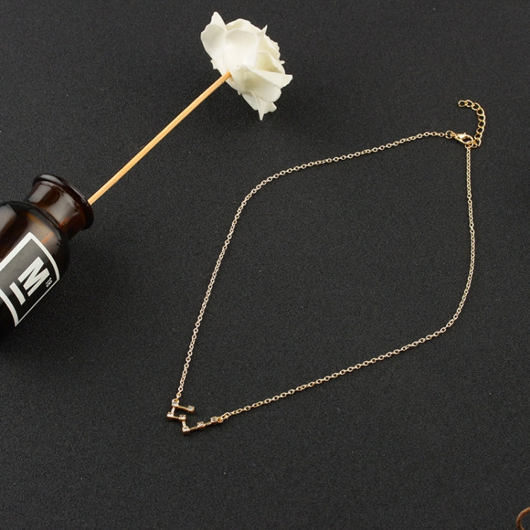 Fashion Zircon Pendant Zodiac Guardian Necklace Short Clavicle Chain, Aquarius-Gold, Aquarius-Silver, Pisces-Gold, Pisces-Silver, Aries-Gold, Aries-Silver, Taurus-Gold, Taurus-Silver, Gemini-Gold, Gemini-Silver, Sagittarius-Gold, Sagittarius-Silver    ...
