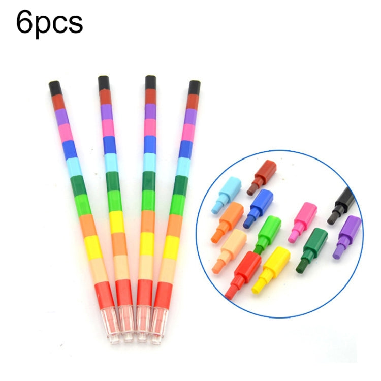 6pcs Creative Building Blocks Crayons Children 12 Colors Drawing Educational Toys, 6pcs 12 Colors Drawing Toys