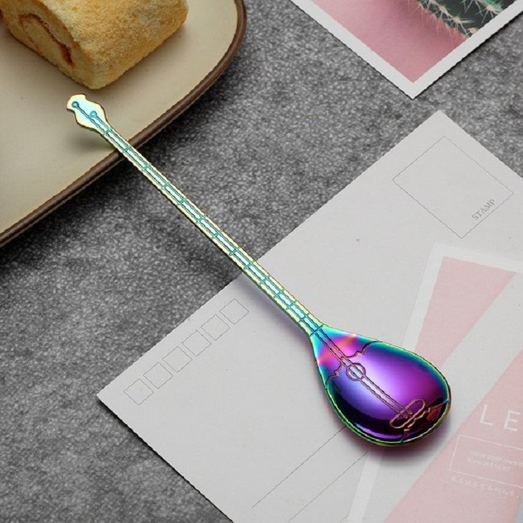 Stainless Steel Coffee Mixing Spoon Creative Musical Instrument Shape Spoon, Guitar Silver, Octagonal Silver, Lute Silver, Yueqin Silver, Guitar Titanium Gold, Octagonal Titanium Gold, Lute Titanium Gold, Yueqin Titanium Gold, Guitar Rose Gold         ...