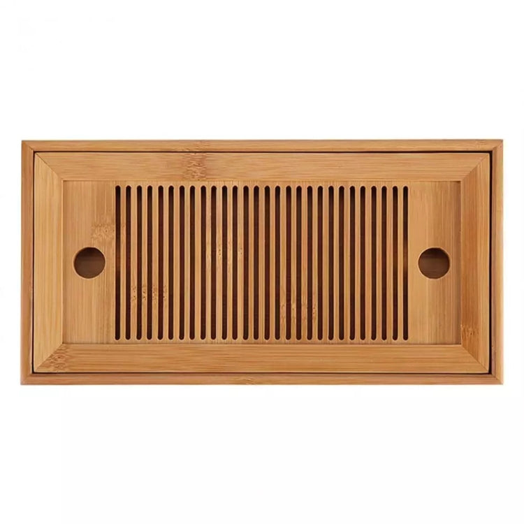 Bamboo Tea Trays Kung Fu Tea Accessories Tea Tray Table With Drain Rack, Bamboo Tea Trays
