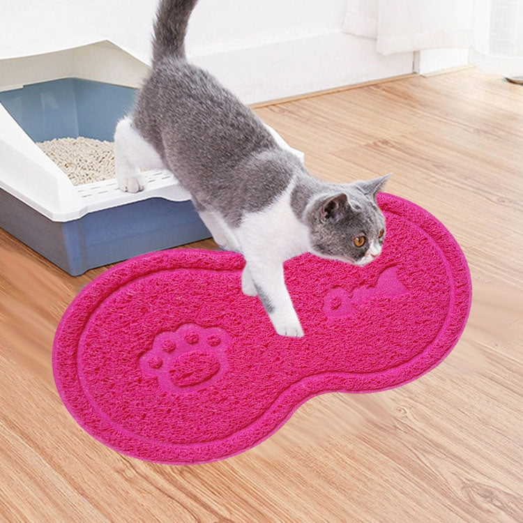 Lovely PVC Cat Litter Mat Eight-shaped  Anti-skid Placemat Pet Supplies, Lake Blue, Yellow Green, Rose Red, Gray, Pink, Light Blue, Beige