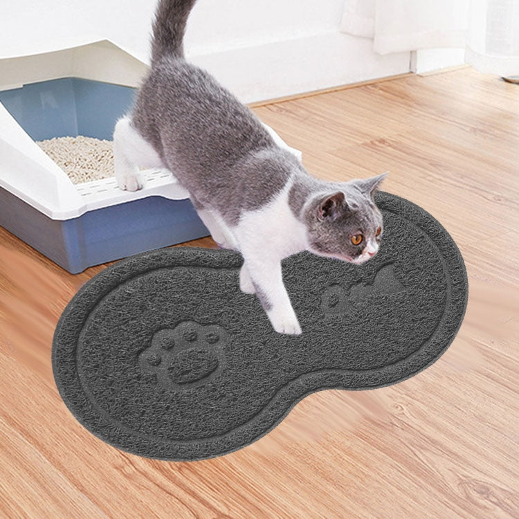 Lovely PVC Cat Litter Mat Eight-shaped  Anti-skid Placemat Pet Supplies, Lake Blue, Yellow Green, Rose Red, Gray, Pink, Light Blue, Beige