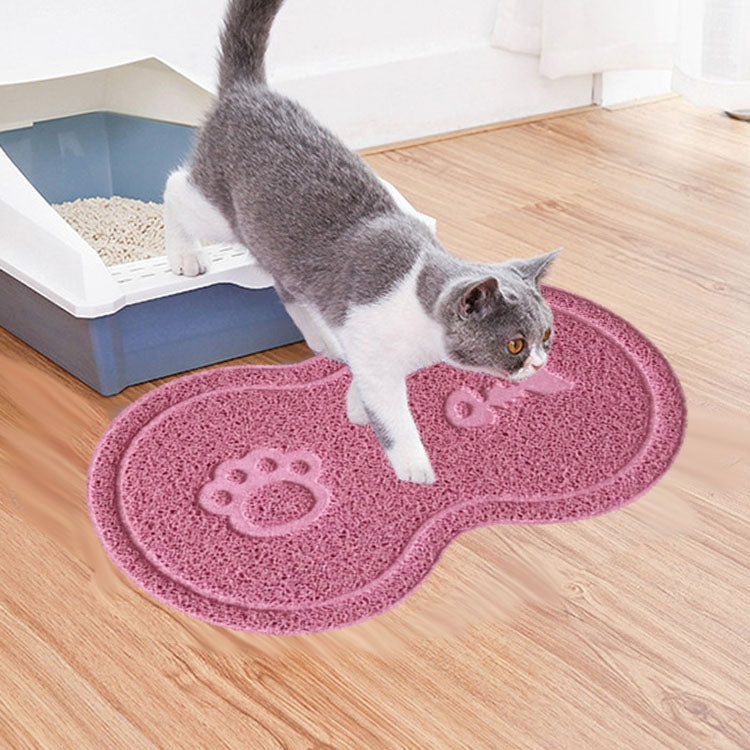 Lovely PVC Cat Litter Mat Eight-shaped  Anti-skid Placemat Pet Supplies, Lake Blue, Yellow Green, Rose Red, Gray, Pink, Light Blue, Beige