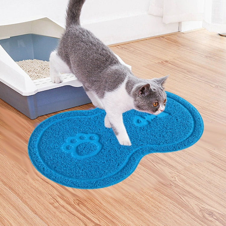 Lovely PVC Cat Litter Mat Eight-shaped  Anti-skid Placemat Pet Supplies, Lake Blue, Yellow Green, Rose Red, Gray, Pink, Light Blue, Beige