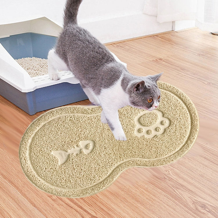 Lovely PVC Cat Litter Mat Eight-shaped  Anti-skid Placemat Pet Supplies, Lake Blue, Yellow Green, Rose Red, Gray, Pink, Light Blue, Beige