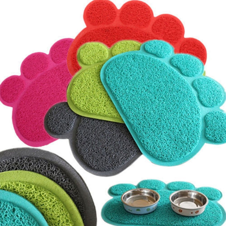 PVC Claw Shaped Cat Litter Mat Pet Placemat Anti-skid Floor Mat Pet Supplies, Rose Red, Yellow Green, Gray, Lake Blue, Coffee, Light Blue