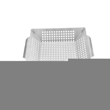 Stainless Steel Square Grill Leak Tray With Hole Grill Tray Outdoor Grill Tool BBQ Vegetables 12 inch Grill Tray