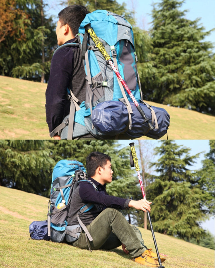 135cm Adjustable Portable Height Outdoor Aluminum Trekking Poles, Orange#135cm, Red#135cm, Green#135cm, Blue#135cm